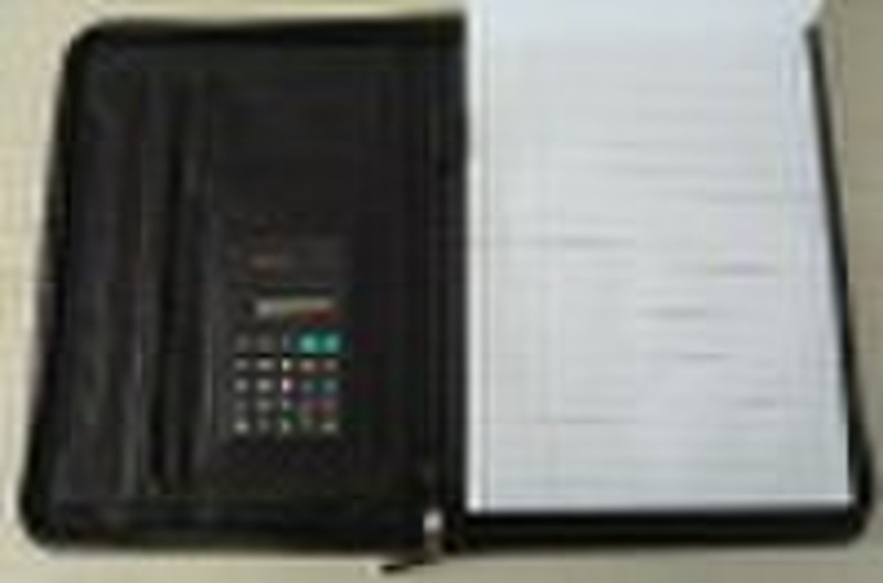 leather notebook with calculator