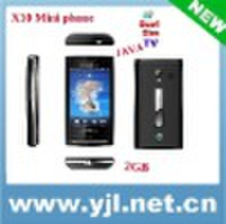 Newest x10 mini tv mobile phone with java touch sc