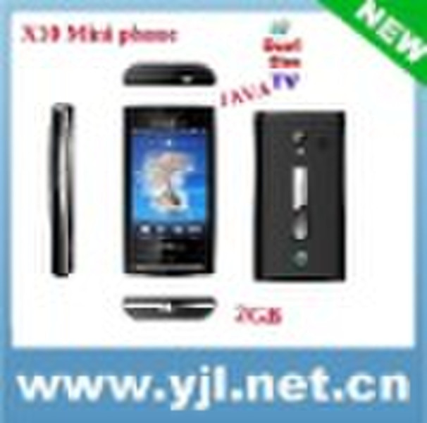 Newest x10 mini tv mobile phone with java touch sc