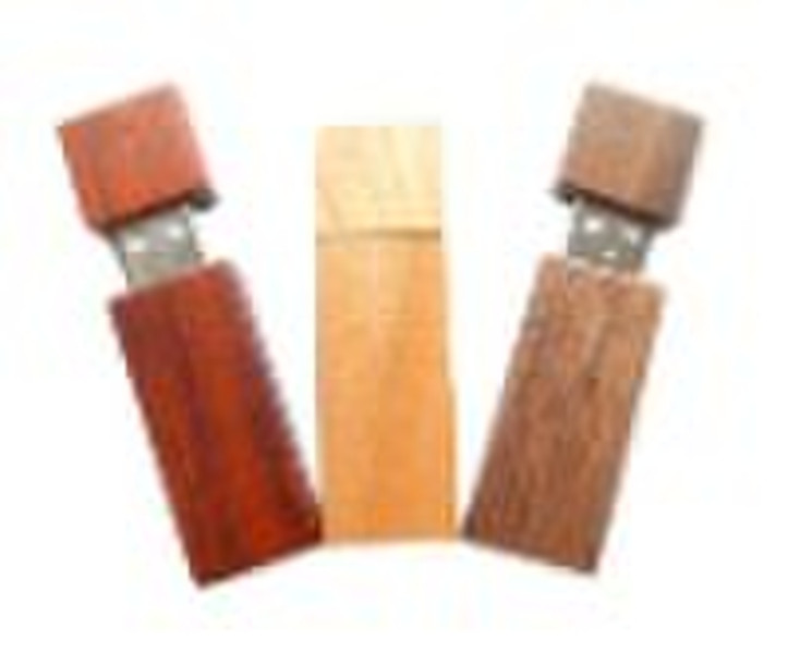 square wood usb flash memory