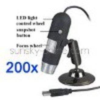 1.3 Mega pixels 200x USB digital microscope with 8