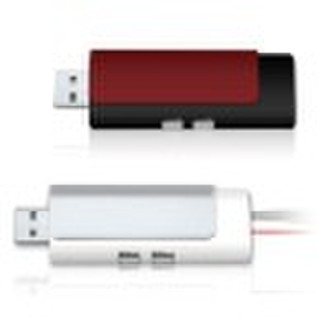 Slide USB flash drive with laser pointer and torch