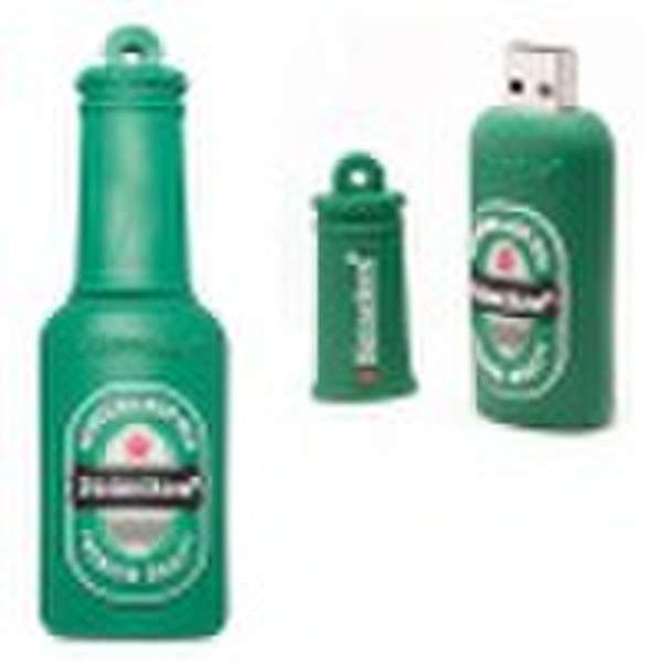 Hot!!promotion usb 2.0 pen drive in beer bottle de