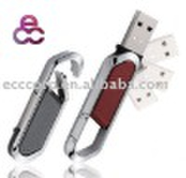 Free Logo 100%  full capacity leather usb flash dr