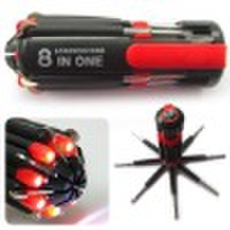 8 in 1 Multi Screwdriver with LED Portable Torch S