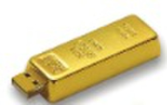 Retractable gold USB flash drive