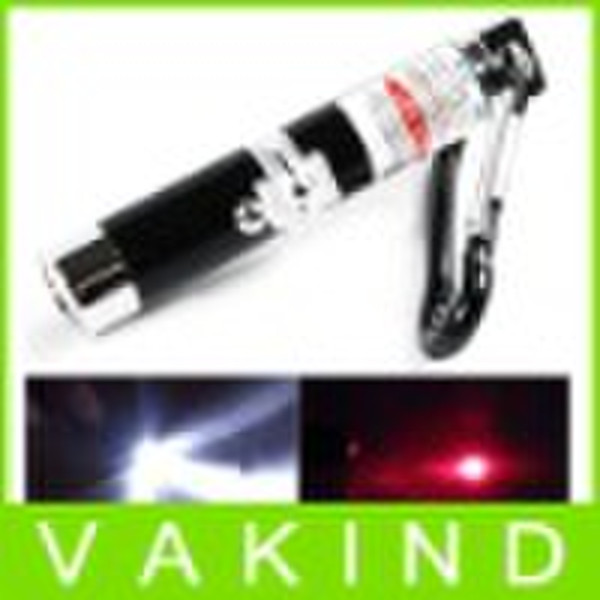 2 in 1 LED Flashlight Light Laser Pointer Pen keyc