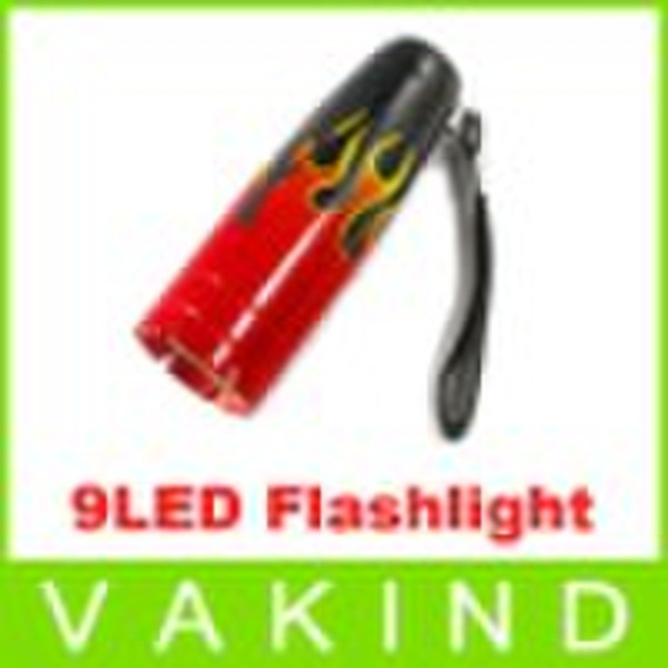 9 LED Fire Style Torch Flashlight Lamp For Camp Hi
