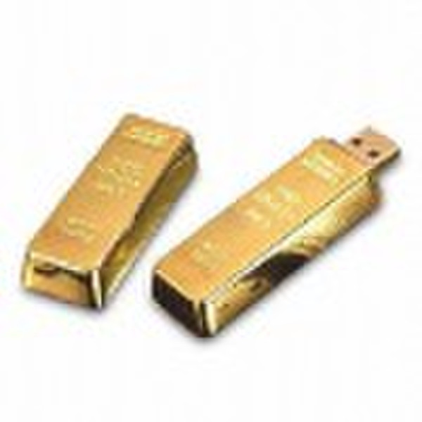 Gold bar shape usb 2.0 flash drive