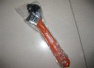 adjustable wrench with plastic-dipped single color