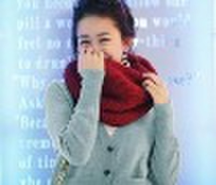 Wool knitting scarf