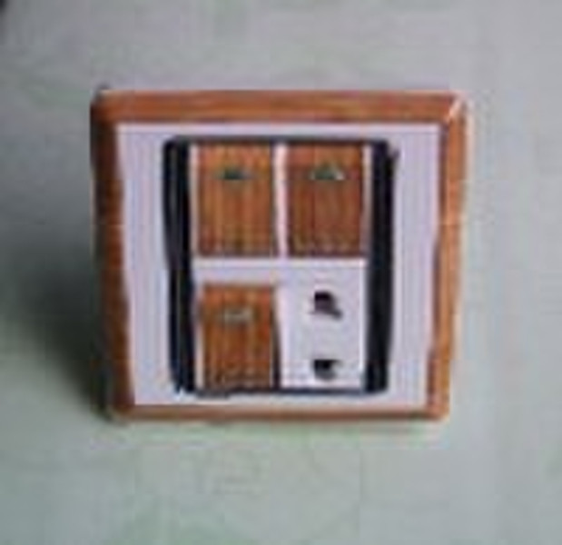 LB-C-3 Gang Electrical Wall Switch & One Socke