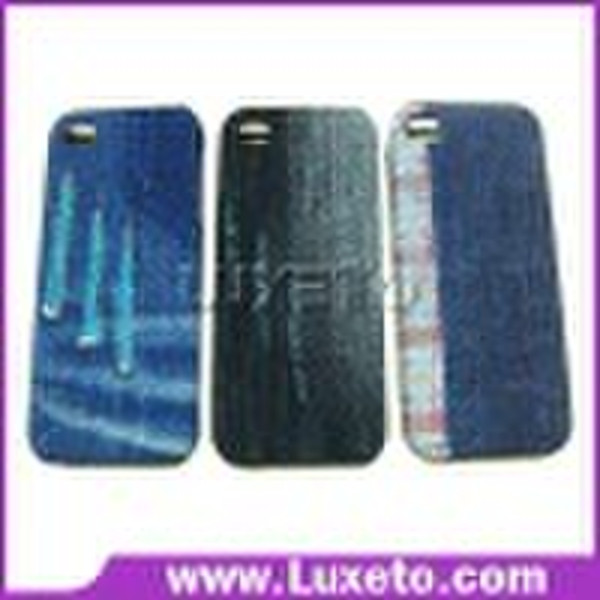 Jean design plastic hard back cover for Iphone 4G