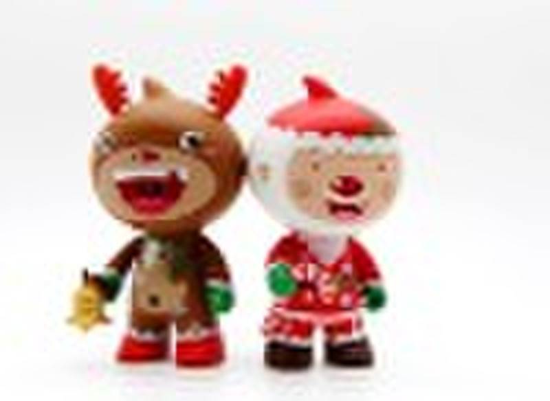 christmas gift reindeer and santa claus