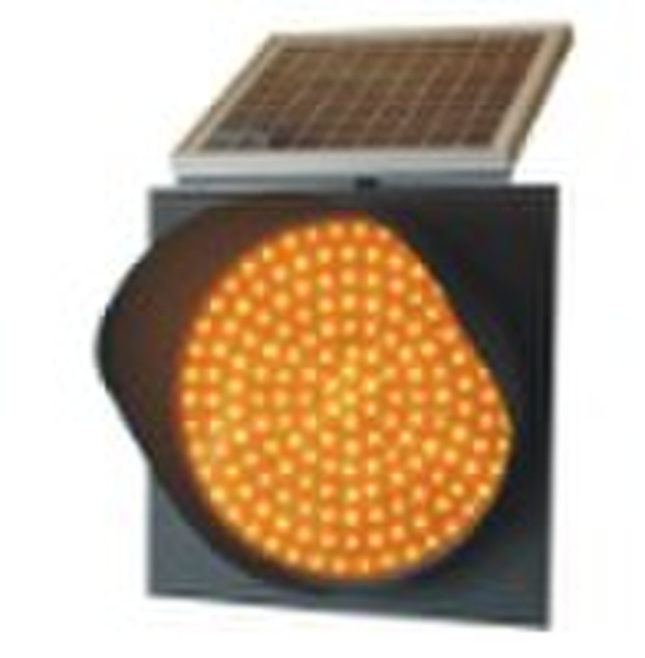 Solar Yellow Traffic Flash Signal Light