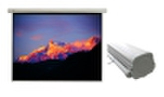 Electric Screen with White Steel Case Matte White