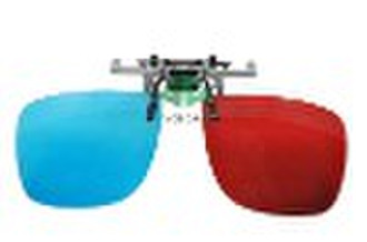 Clip on Cyan Red 3D Glasses