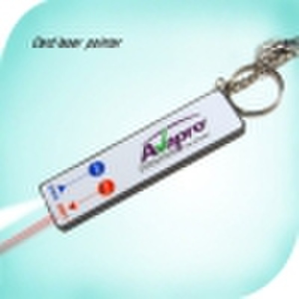 keychian led light with laser pointer card