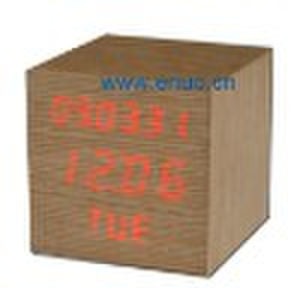 wooden LED calendar clock
