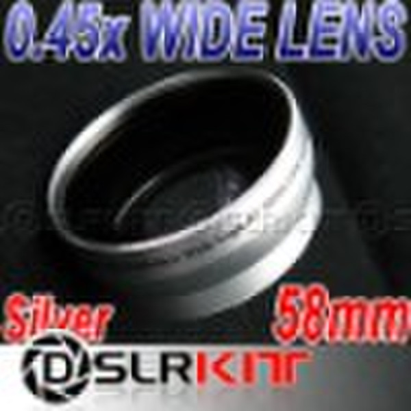 Silber 58mm MC 0.45x Weitwinkel-Objektiv / Makro mit f