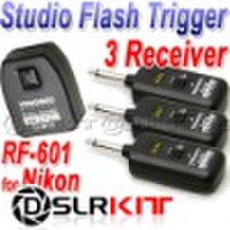 RF-601 Studio Flash Trigger for NIKON with 3 Recei