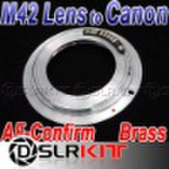 Brass AF Confirm M42 Lens to Canon EOS EF Adapter