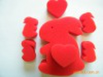 cute rabbit shape magic sponge with different size