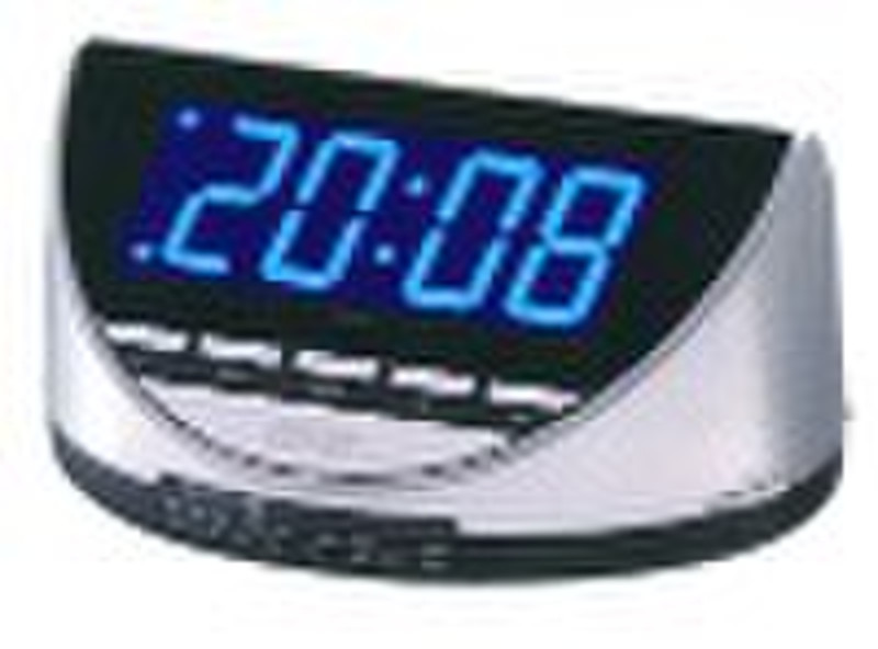 Fashionable 1.2-inch Blue LED Alarm Clock Radio