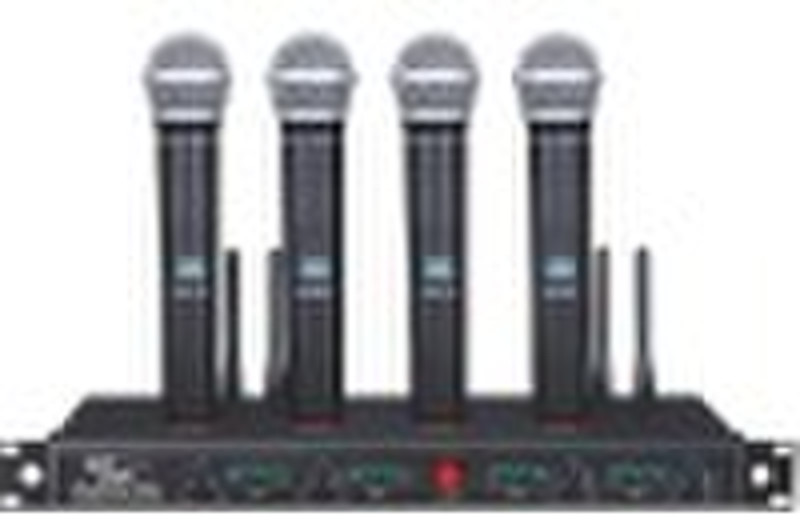 LCD smart 4 channels wireless mic