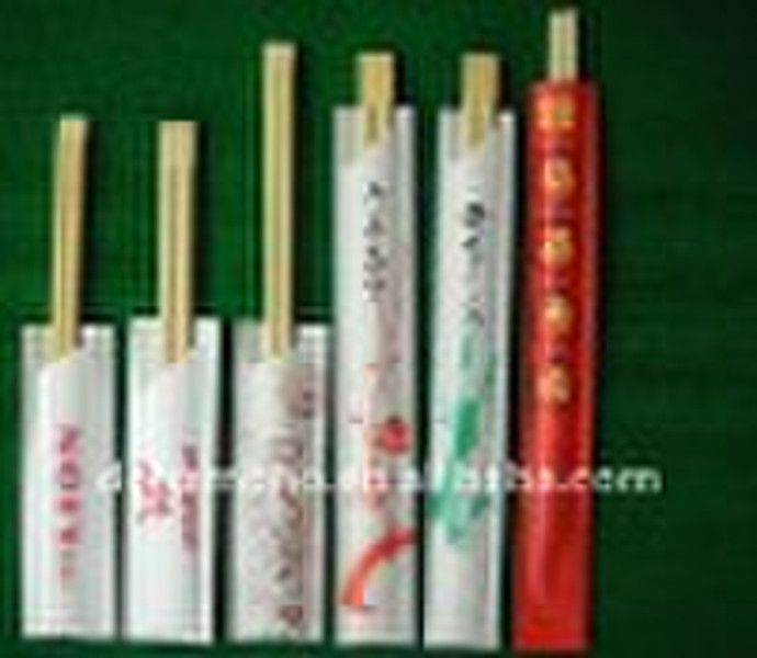 bamboo chopsticks paper wrapped