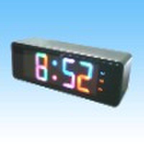 Novelty LED clock time display flashing in differe