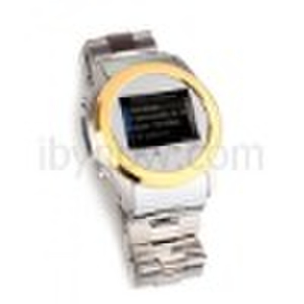 Metal Watch Cell Phone Mobile MQ266 Gold Quad Band