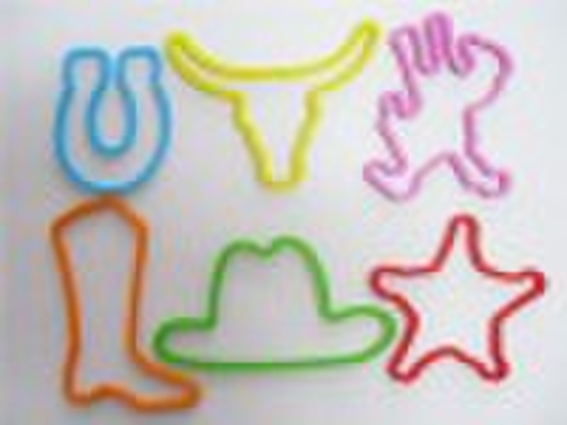 Silicone rubber band with colorful and shape