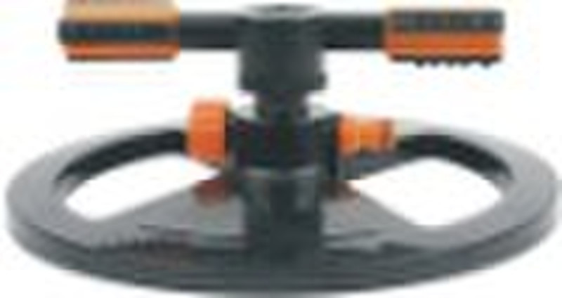 two arm sprinkler with round base