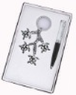 metal ball pen and fashion keychain gift set SS-87