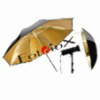 Golden studio umbrella with back cover