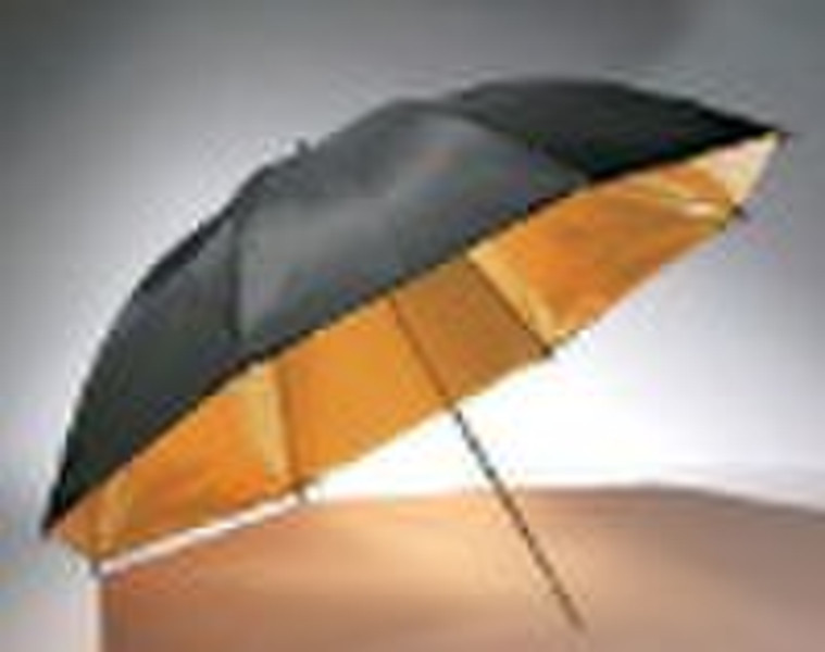 Golden umbrella with black back cover