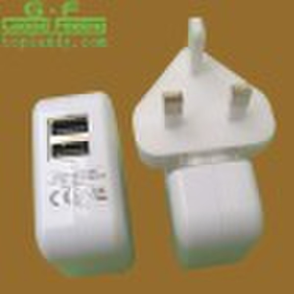 CE universal  uk charger of 2 usbs for iphone ipad