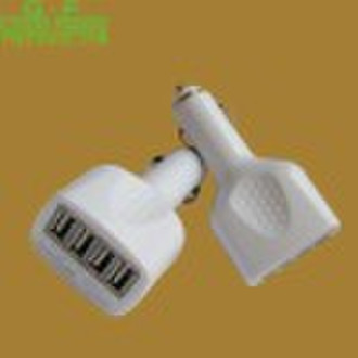 white 4 usb car charger for ipad iphone 3g 3gs 4g