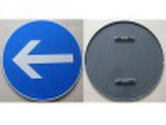 round reflective sign plate