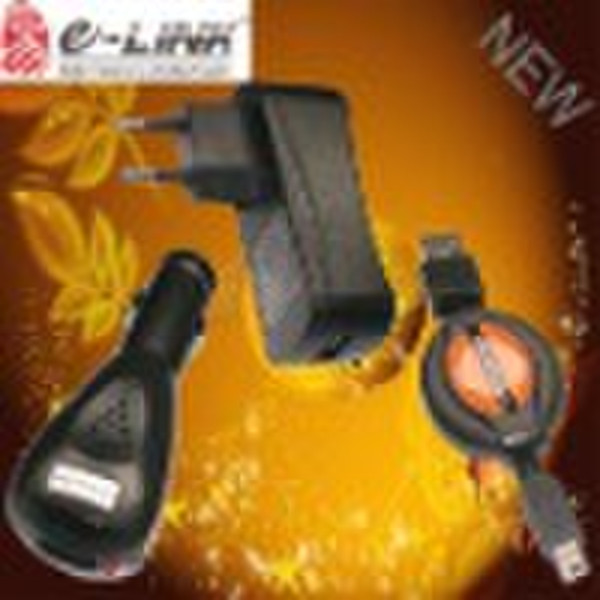 USB AC-DC charger with retractable cable