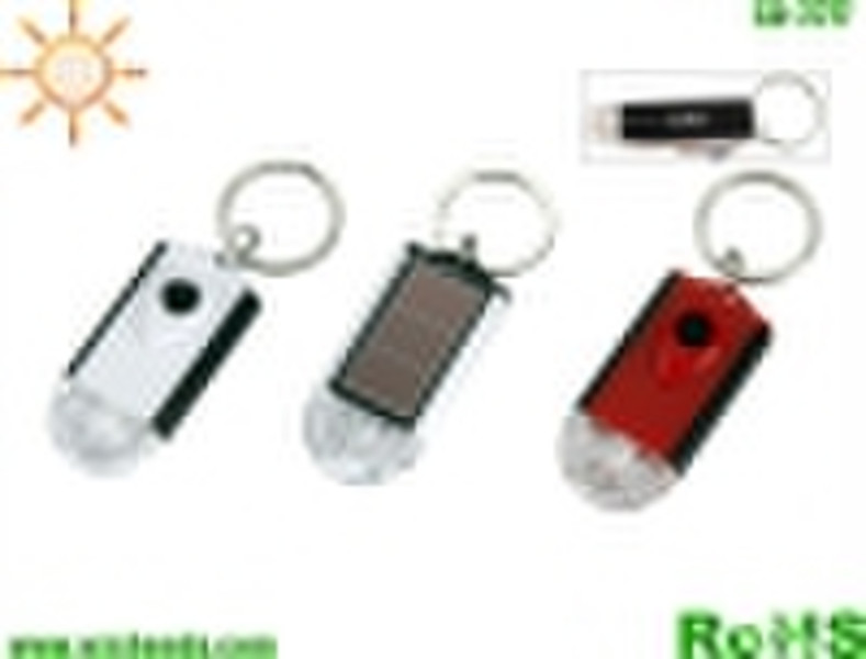 Mini solar keychain flashlight
