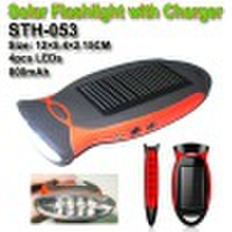 Solar flashlight with charger
