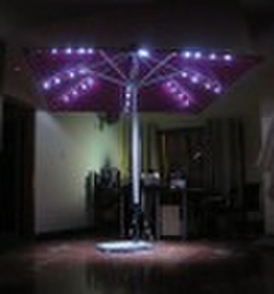 Solar umbrella with LED lights