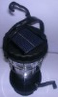 Solar lantern with crank handle