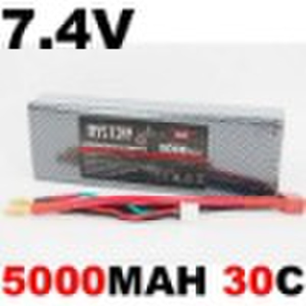 Тайна 2S 7.4V 5000mAh 30C (жесткий чехол) Липо тесто