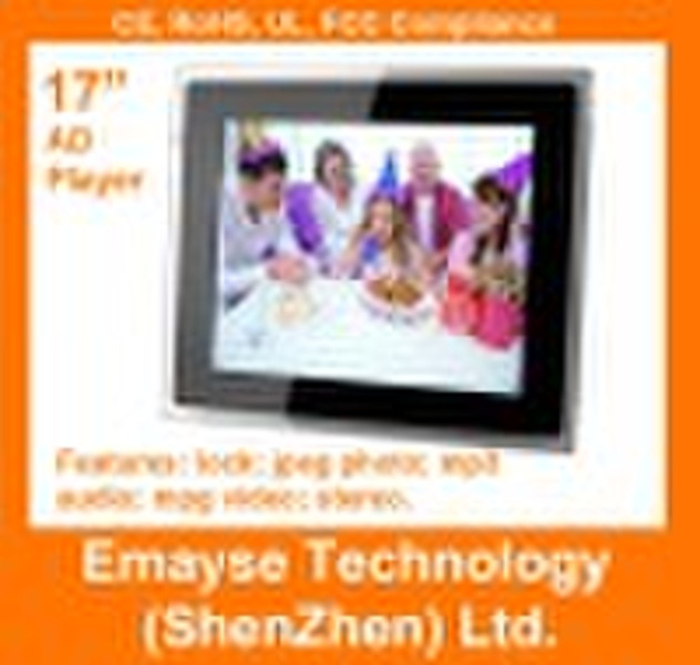 17 inch advertising player digital photo frame