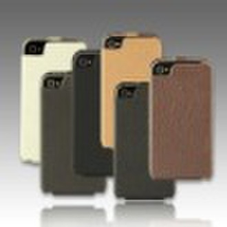Leather hard mobile phone case for iPhone 4