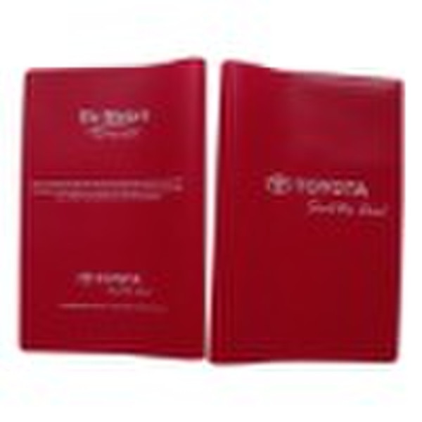 Soft PVC Book Cover for Motor Vehicle Manual Book