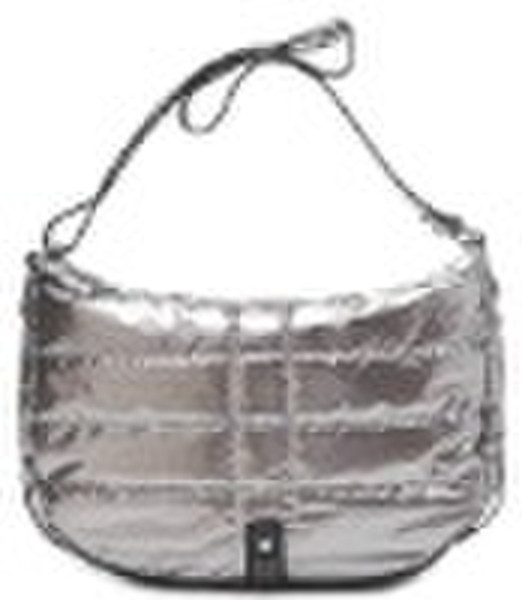 silver fashionable PU handbag for ladies